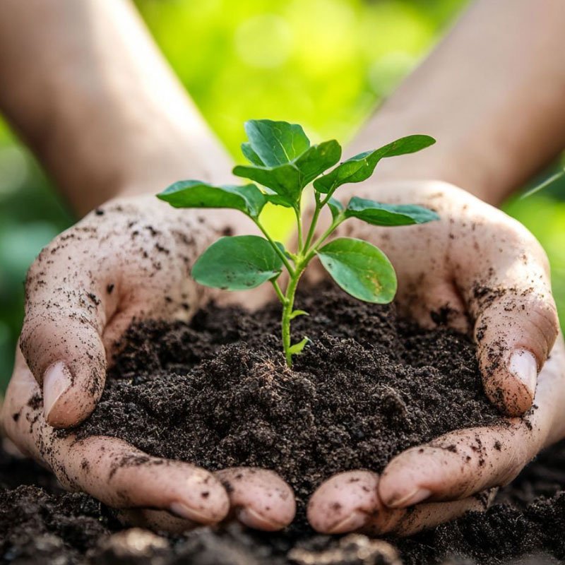 Farmer learning about crops online